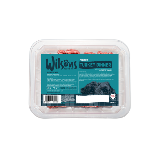 Turkey Dinner Premium Raw Frozen Dog Food - Over 500kg
