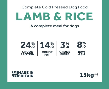 Own Label Lamb & Rice Cold Pressed - Over 500kg
